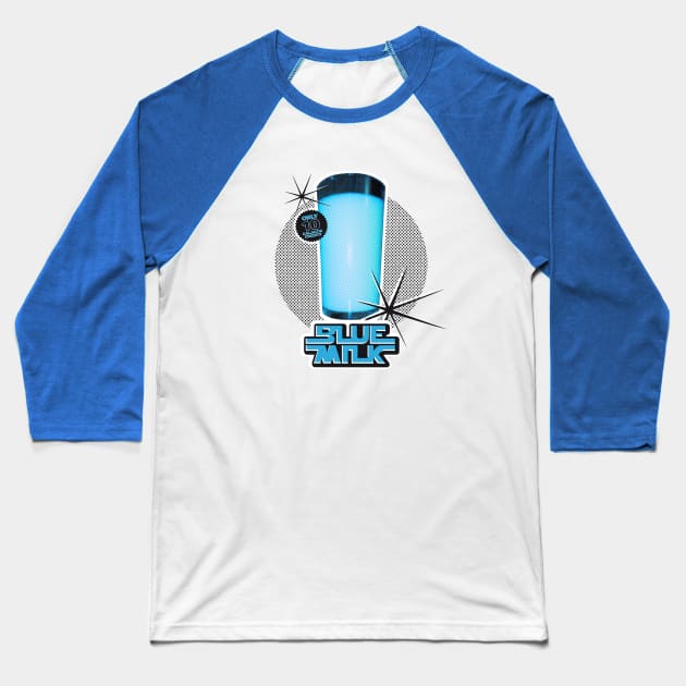 Blue Milk [ retro ] Baseball T-Shirt by andrew_kelly_uk@yahoo.co.uk